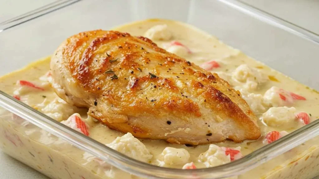 Cream sauce with garlic, shallots, and parmesan cheese cooking in a skillet